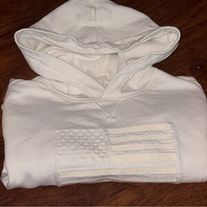 Polo Ralph Lauren Hoodie American Flag Cream Unisex Size Large 14-16. Kids